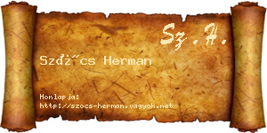 Szőcs Herman névjegykártya