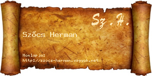 Szőcs Herman névjegykártya